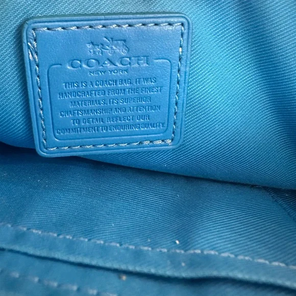 COACH ~ Small Vibrant Blue Pebbled Leather Wallet w/Silver Hardware - Picture 3 of 10